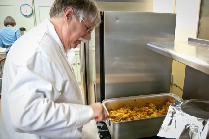 Chef Dwight reaped the benefits of our refurbished kitchen. The audience reaped the benefits of Dwight's gifts.