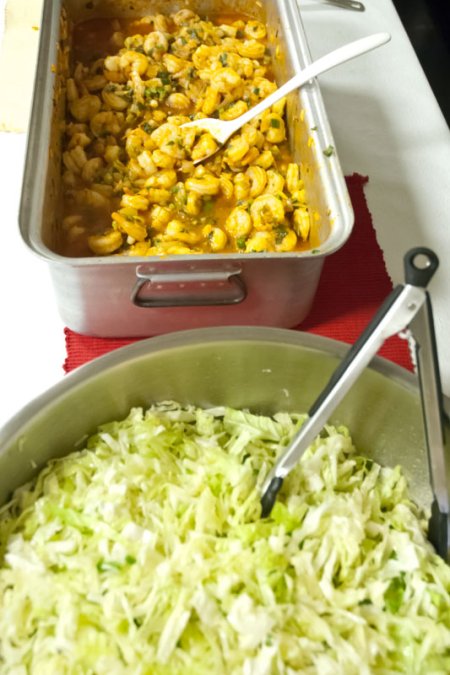 Components of a Cajun meal.