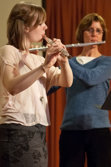 Betsy and Erika presented two flute duets.