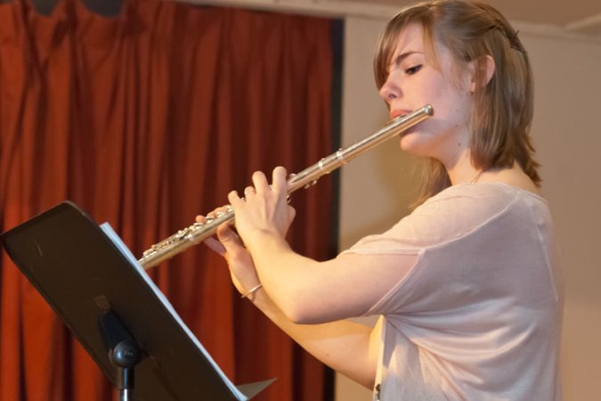 Flute solo by Erika, accompanied by Lynn.