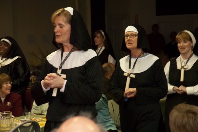 The Singing Nuns of East Church made a triumphant return, presenting a rousing finale act.