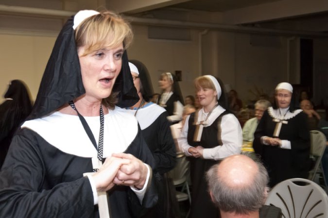 The Singing Nuns of East Church made a triumphant return, presenting a rousing finale act.