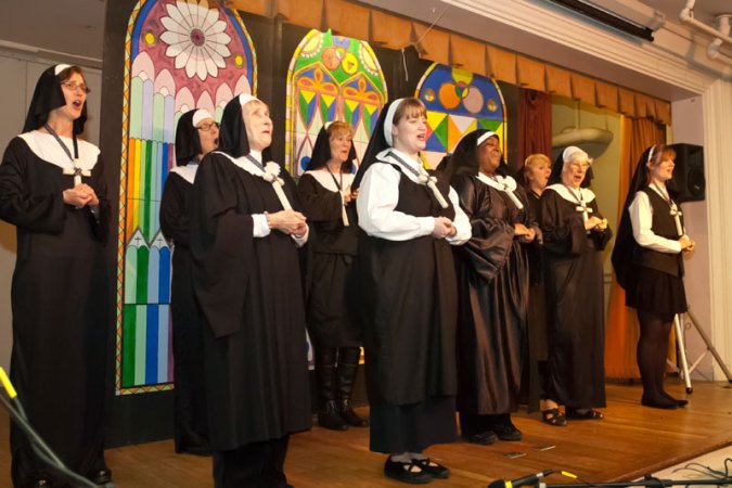 The Singing Nuns of East Church made a triumphant return, presenting a rousing finale act.