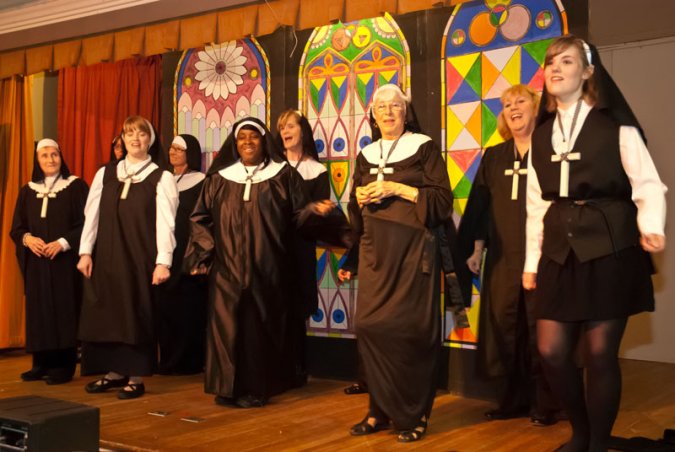 The Singing Nuns of East Church made a triumphant return, presenting a rousing finale act.