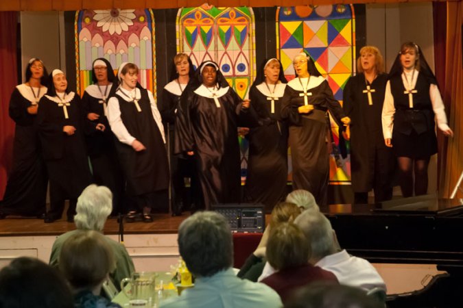 The Singing Nuns of East Church made a triumphant return, presenting a rousing finale act.