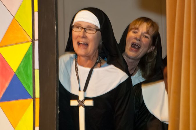 The Singing Nuns of East Church made a triumphant return, presenting a rousing finale act.