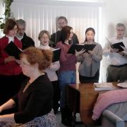 Members of the East Church choir (at least those who were dug out from winter storm Nemo) took a road trip to serenade Dorothy after Worship on Sunday, February 10, 2013. (Photo courtesy of Dorothy herself!)