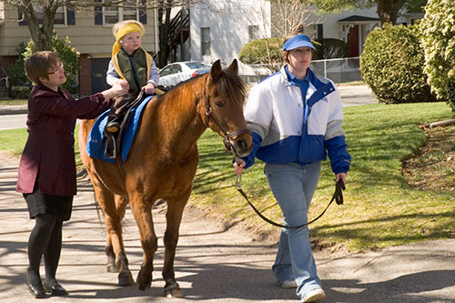 Zeph wasn't intimidated by the pony!